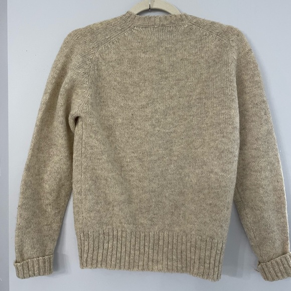 Vintage Outlander 100% Wool Womens Large Oatmeal Beige Color Button Up Cardigan - Picture 5 of 8